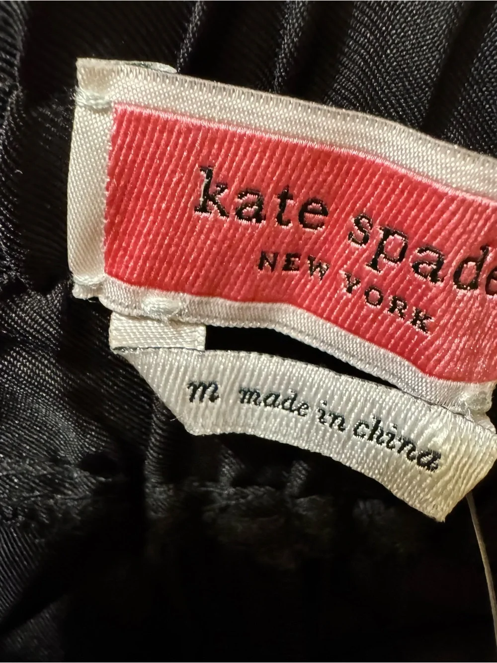 Kate Spade Black Floral-Trim Elastic Waist Silk Pajama Pants M NWT
